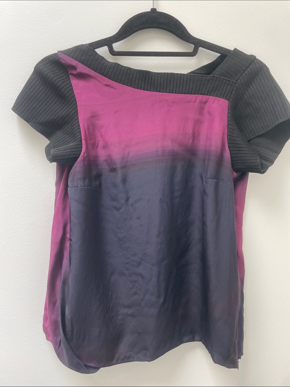 NWT Vintage Jil Sander 100% Silk Ombré Short Sleeve top